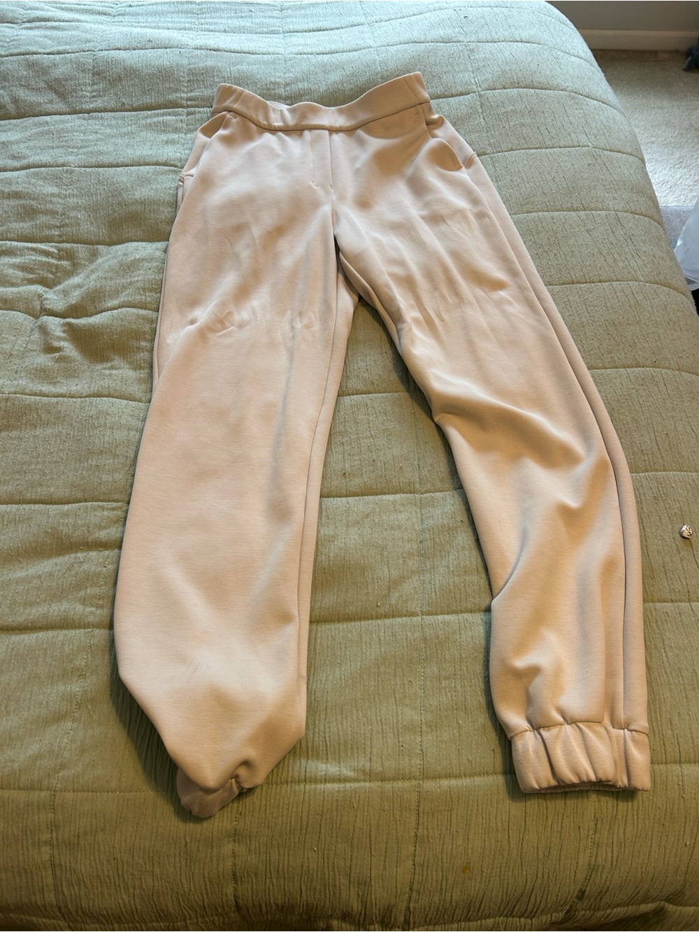 Womens Neutral Cream Joggers